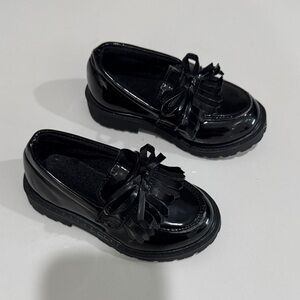 Zara Girls Black Patent Tassel Loafers